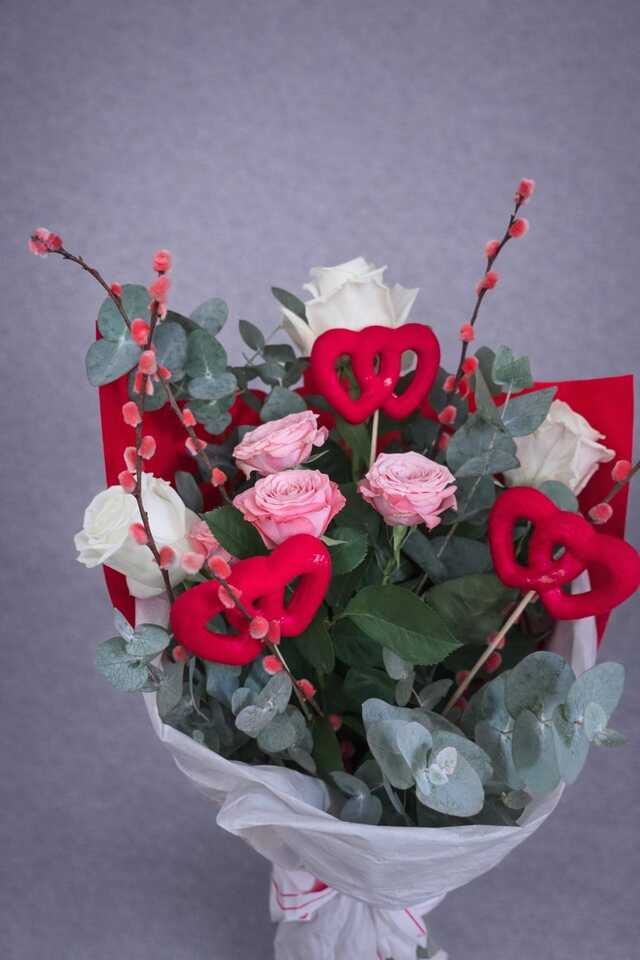 Clic pentru a vedea imaginea mărită Buchet 3 inimi